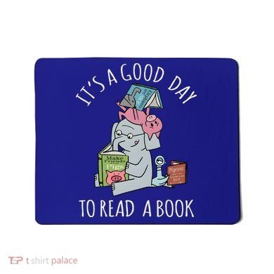 Its A Good Day To Read Book Lover Cute Pig And Elephant Mousepad