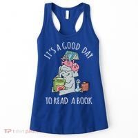 Its A Good Day To Read Book Lover Cute Pig And Elephant Women's Tank Top thumb 0