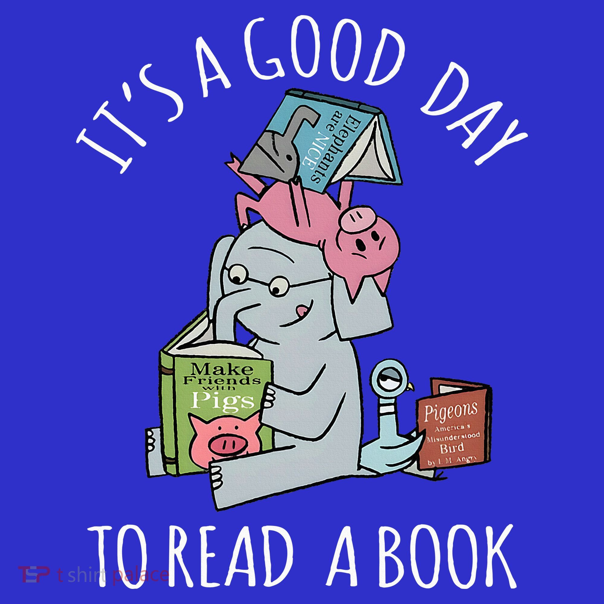 Its A Good Day To Read Book Lover Cute Pig And Elephant Women's Tank Top