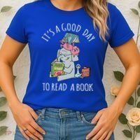 Its A Good Day To Read Book Lover Cute Pig And Elephant Women's T-Shirt thumb 2