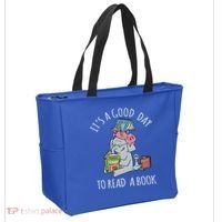 Its A Good Day To Read Book Lover Cute Pig And Elephant Tote Bag thumb 2