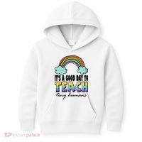 Its A Good Day TO Teach Tiny Humans Rainbow Kids Hoodie thumb 0