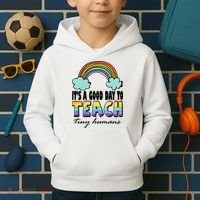 Its A Good Day TO Teach Tiny Humans Rainbow Kids Hoodie thumb 2