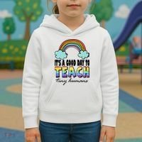 Its A Good Day TO Teach Tiny Humans Rainbow Kids Hoodie thumb 3