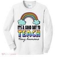 Its A Good Day TO Teach Tiny Humans Rainbow Kids Long Sleeve Shirt thumb 0