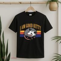 I Am Good Kitty Opossum Retro Possum Cat Pet T-Shirt thumb 2