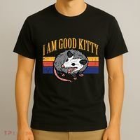 I Am Good Kitty Opossum Retro Possum Cat Pet T-Shirt thumb 3
