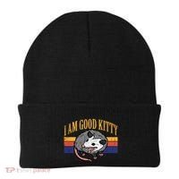 I Am Good Kitty Opossum Retro Possum Cat Pet Beanie thumb 0