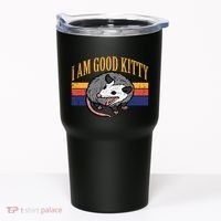 I Am Good Kitty Opossum Retro Possum Cat Pet Tumbler thumb 0