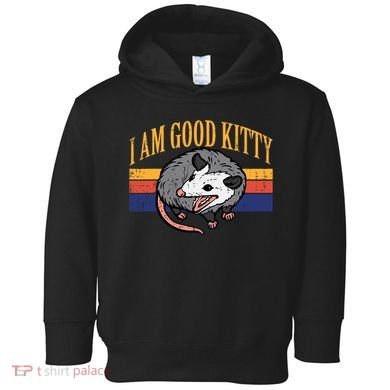 I Am Good Kitty Opossum Retro Possum Cat Pet Toddler Hoodie