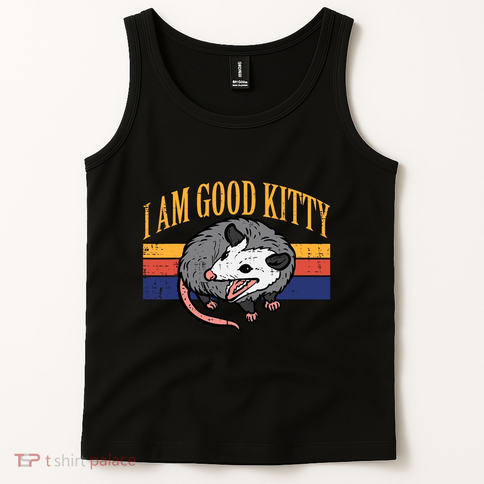 I Am Good Kitty Opossum Retro Possum Cat Pet Tank Top