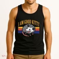 I Am Good Kitty Opossum Retro Possum Cat Pet Tank Top thumb 3