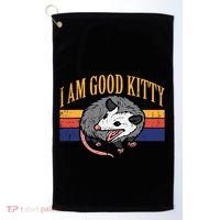 I Am Good Kitty Opossum Retro Possum Cat Pet Golf Towel thumb 0