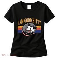 I Am Good Kitty Opossum Retro Possum Cat Pet Women's T-Shirt thumb 0