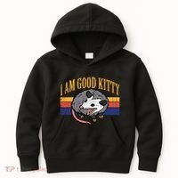 I Am Good Kitty Opossum Retro Possum Cat Pet Kids Hoodie thumb 0