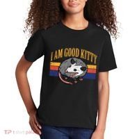 I Am Good Kitty Opossum Retro Possum Cat Pet Kids T-Shirt thumb 2