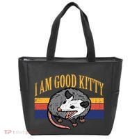 I Am Good Kitty Opossum Retro Possum Cat Pet Tote Bag thumb 0