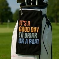ItS A Good Day To Drink On A Boat Golf Towel thumb 2