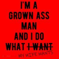 Im A Grown Ass Man What I Do What My Wife Wants Funny Santa Hat thumb 1