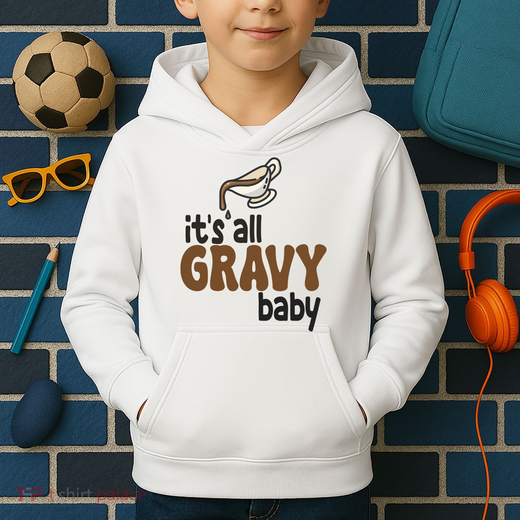 Its All Gravy Baby Funny Thanksgiving Kids Hoodie