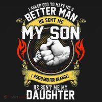 I Asked God To Make Me A Better Man He Sent Me My Son Women's Hoodie thumb 2