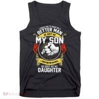 I Asked God To Make Me A Better Man He Sent Me My Son Tank Top thumb 0