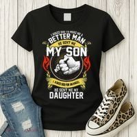 I Asked God To Make Me A Better Man He Sent Me My Son Women's T-Shirt thumb 3