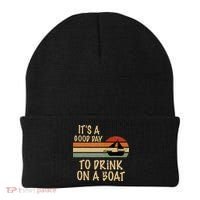 Its A Good Day To Drink On A Boat Funny Boating Beanie thumb 0