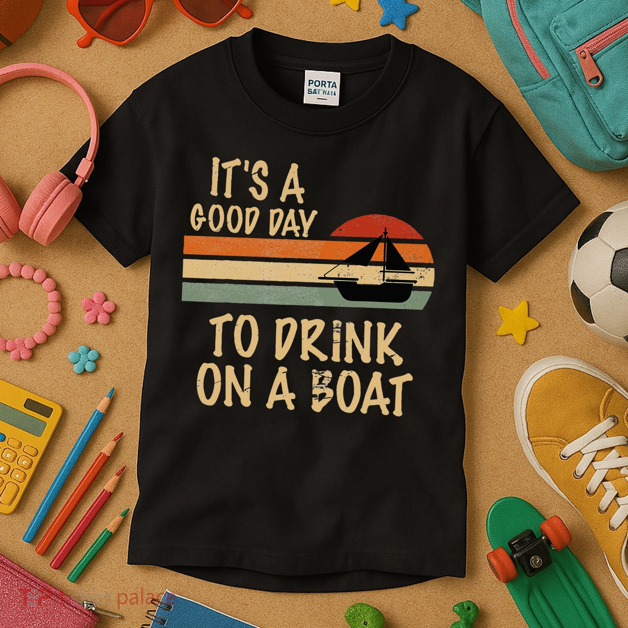 Its A Good Day To Drink On A Boat Funny Boating Kids T-Shirt