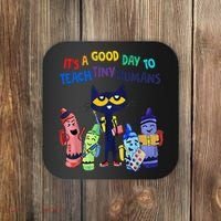 Its A Good Day To Teach Tiny Humans Cat Teacher Lover Coaster thumb 0