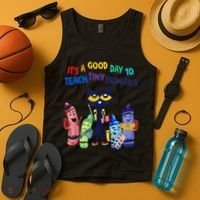 Its A Good Day To Teach Tiny Humans Cat Teacher Lover Tank Top thumb 4
