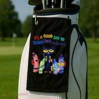 Its A Good Day To Teach Tiny Humans Cat Teacher Lover Golf Towel thumb 2
