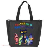Its A Good Day To Teach Tiny Humans Cat Teacher Lover Tote Bag thumb 0