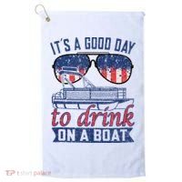 It´s A Good Day To Drink On A Boat Captain Life Is Better Golf Towel thumb 0