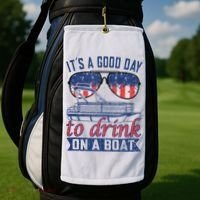It´s A Good Day To Drink On A Boat Captain Life Is Better Golf Towel thumb 2