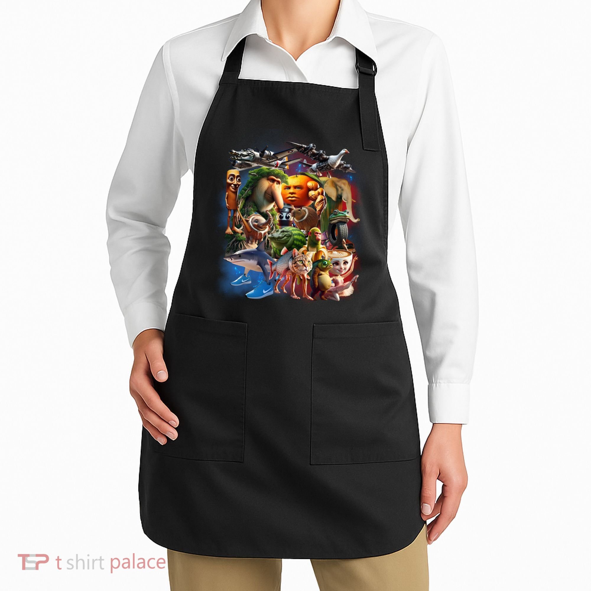 Italian-Brainrot AI Generated Animals Gen Z Apron