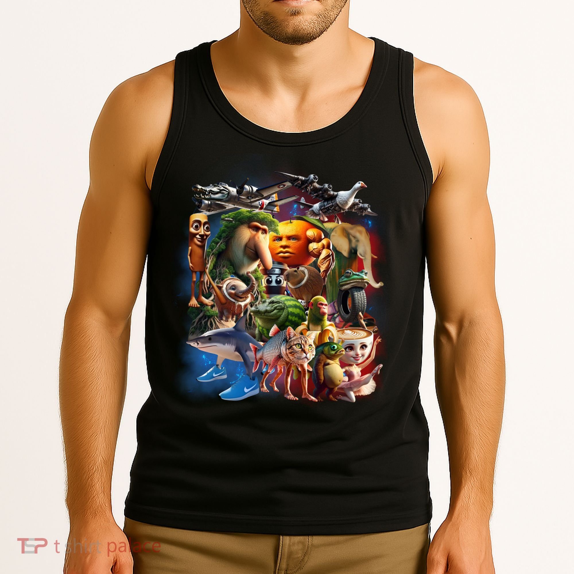 Italian-Brainrot AI Generated Animals Gen Z Tank Top