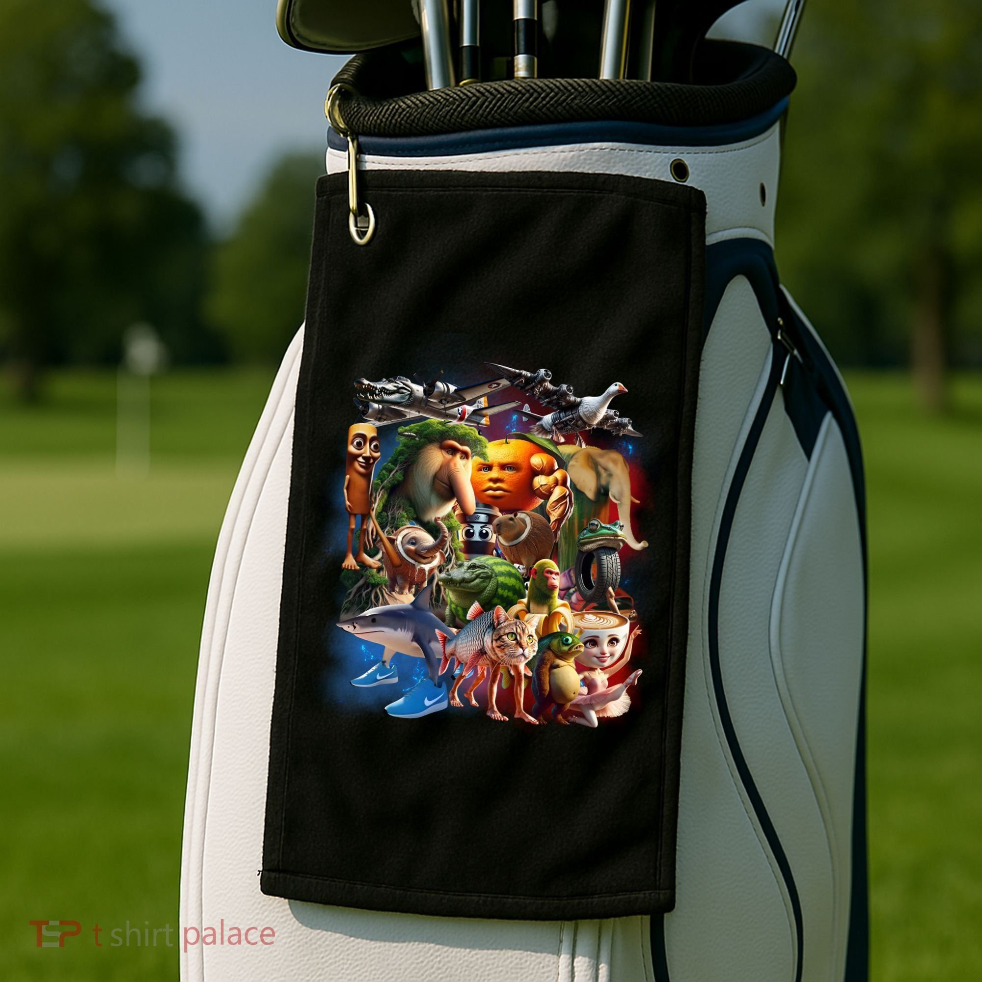 Italian-Brainrot AI Generated Animals Gen Z Golf Towel