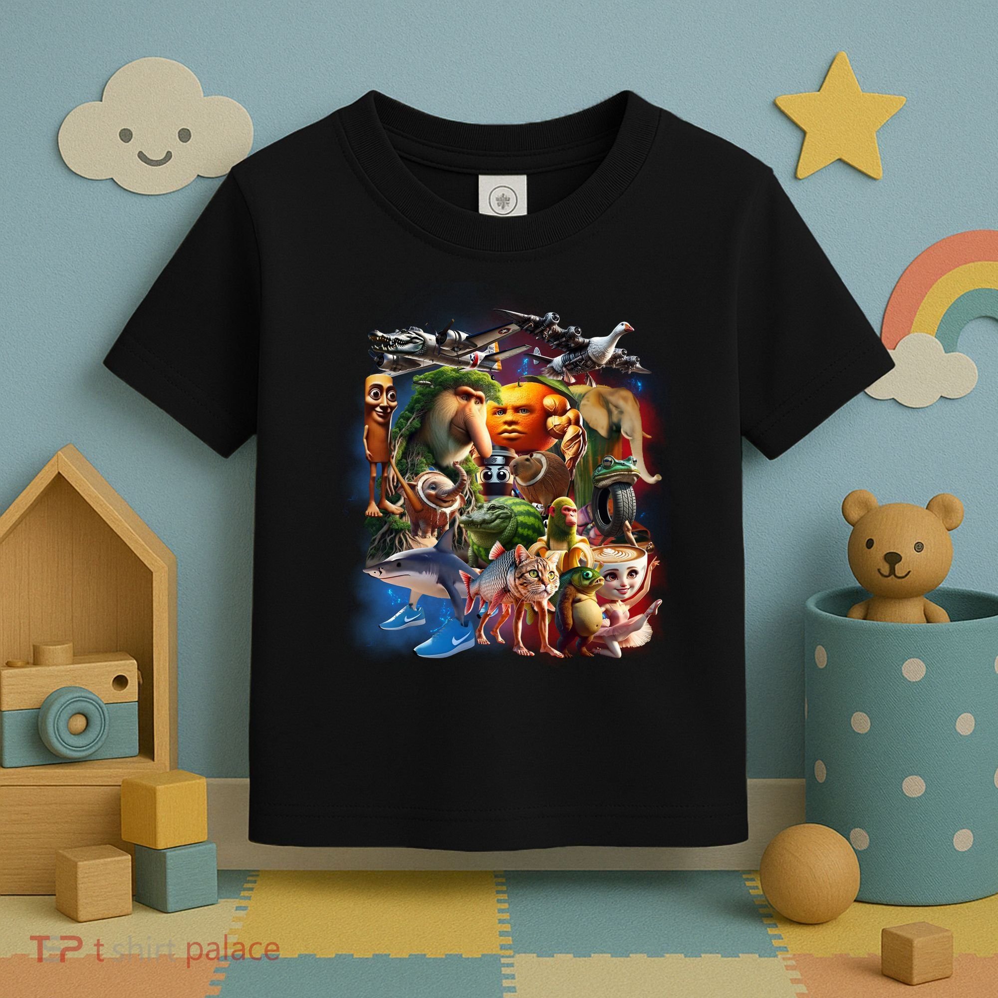Italian-Brainrot AI Generated Animals Gen Z Toddler T-Shirt
