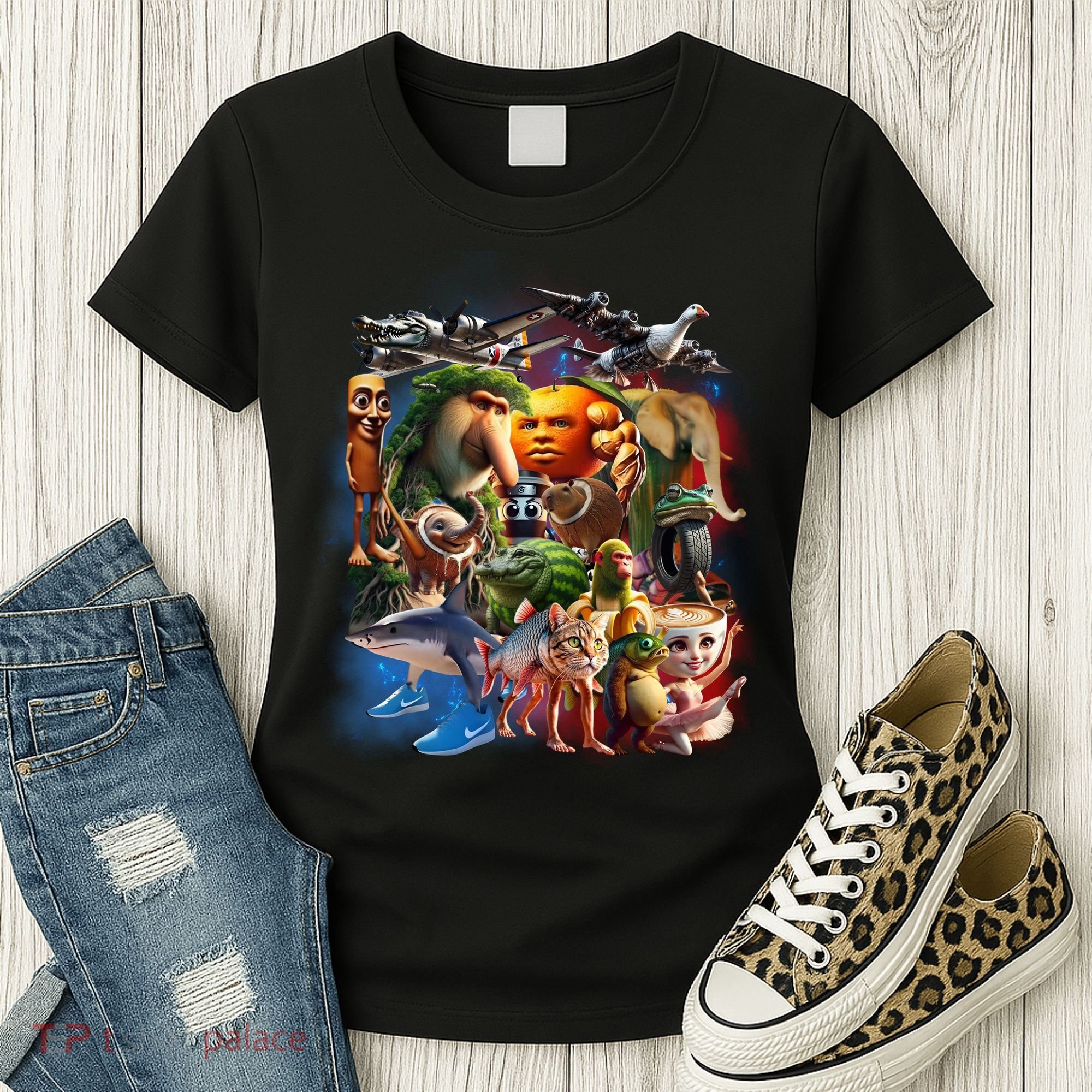 Italian-Brainrot AI Generated Animals Gen Z Women's T-Shirt