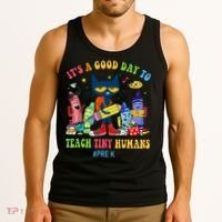 It's A Good Day To Teach Tiny Humans PreK Cat Teacher Lover Tank Top thumb 3