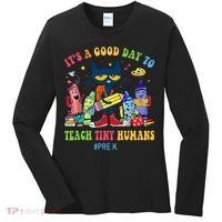 It's A Good Day To Teach Tiny Humans PreK Cat Teacher Lover Women's Long Sleeve Shirt thumb 0