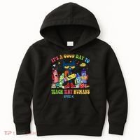 It's A Good Day To Teach Tiny Humans PreK Cat Teacher Lover Kids Hoodie thumb 0