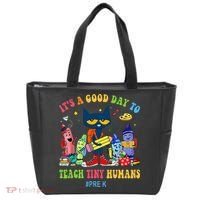It's A Good Day To Teach Tiny Humans PreK Cat Teacher Lover Tote Bag thumb 0