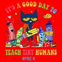 It's A Good Day To Teach Tiny Humans PreK Cat Teacher Lover Santa Hat thumb 1