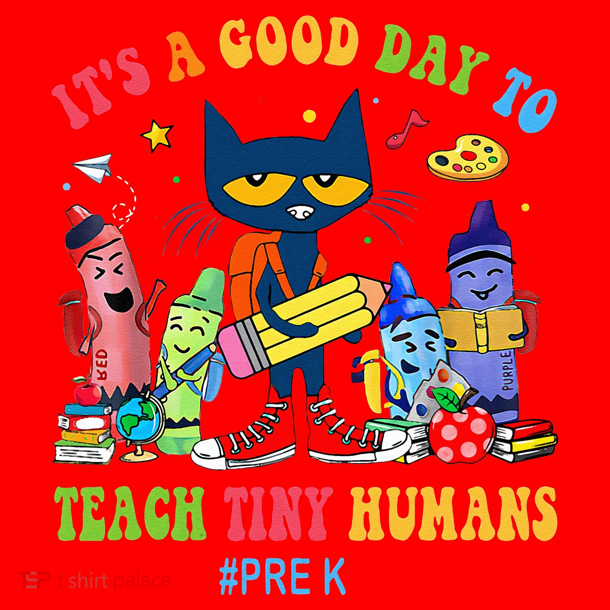 It's A Good Day To Teach Tiny Humans PreK Cat Teacher Lover Santa Hat
