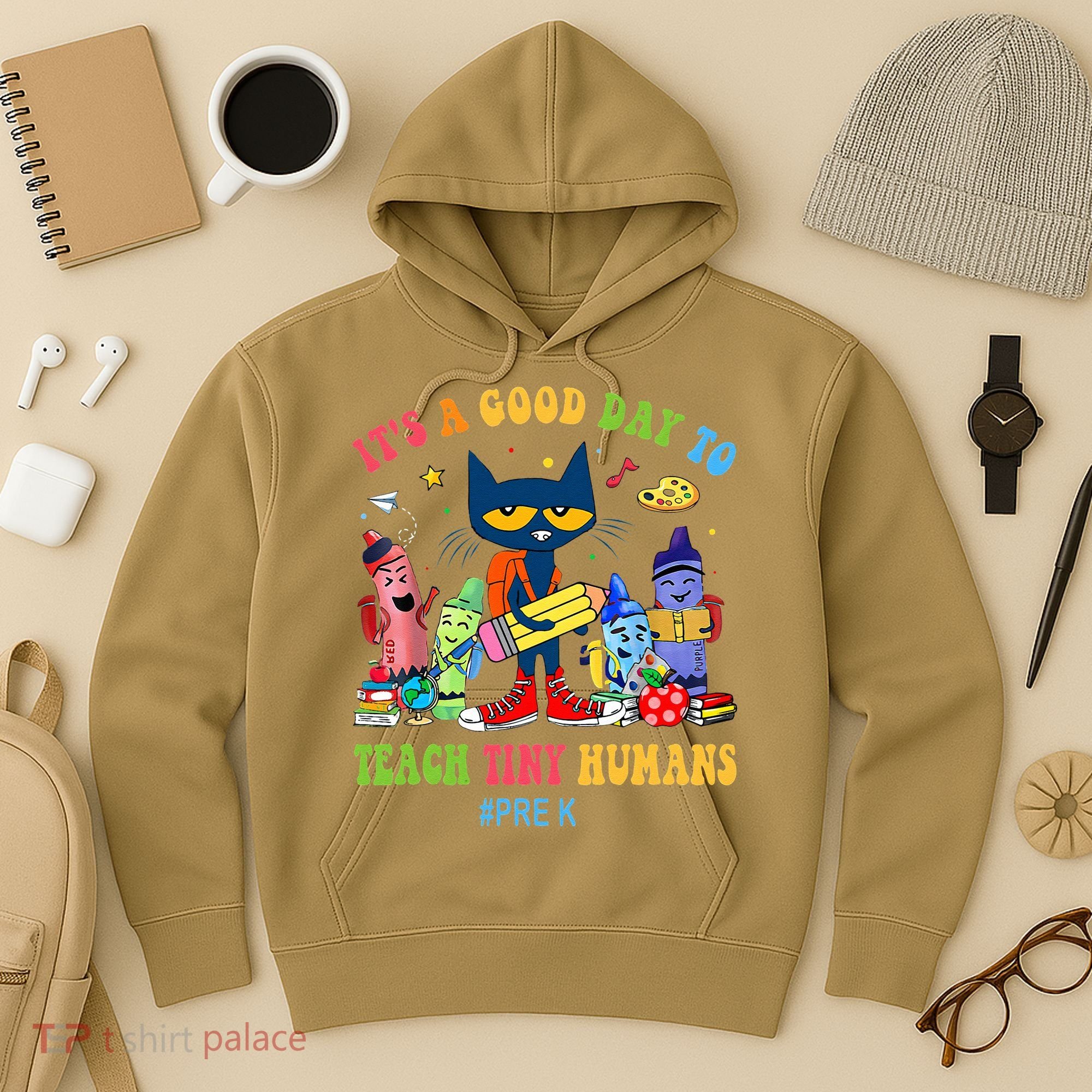 It's A Good Day To Teach Tiny Humans PreK Cat Teacher Lover Hoodie