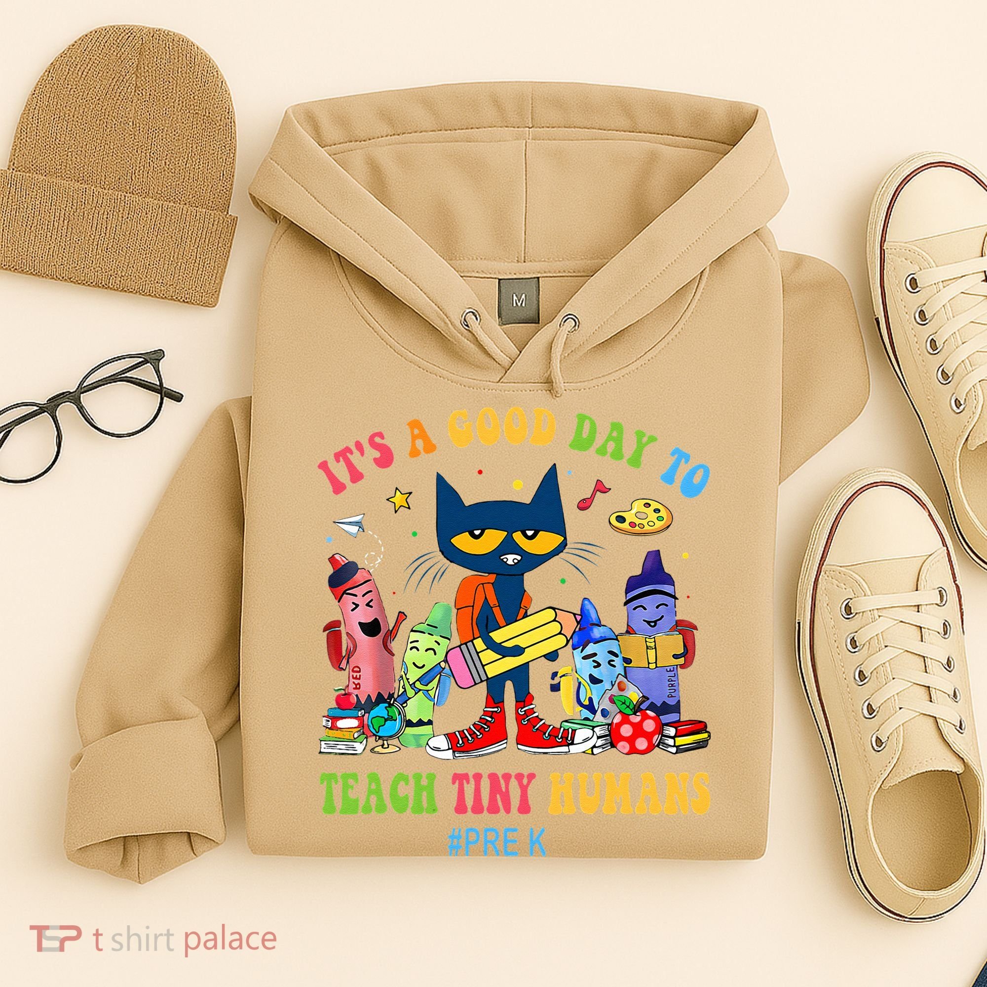 It's A Good Day To Teach Tiny Humans PreK Cat Teacher Lover Hoodie