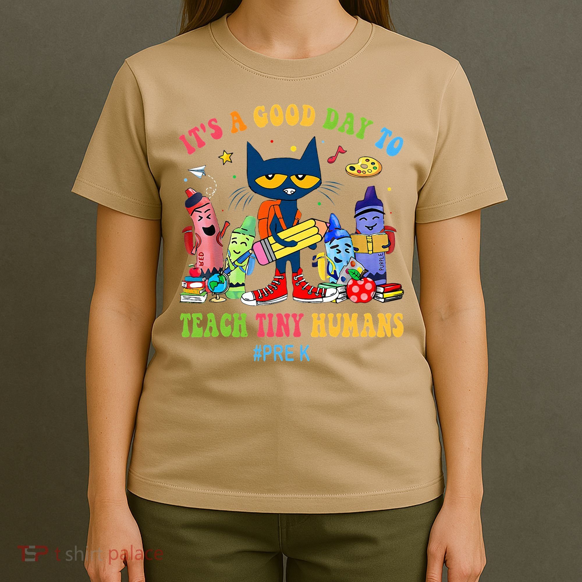 It's A Good Day To Teach Tiny Humans PreK Cat Teacher Lover T-Shirt