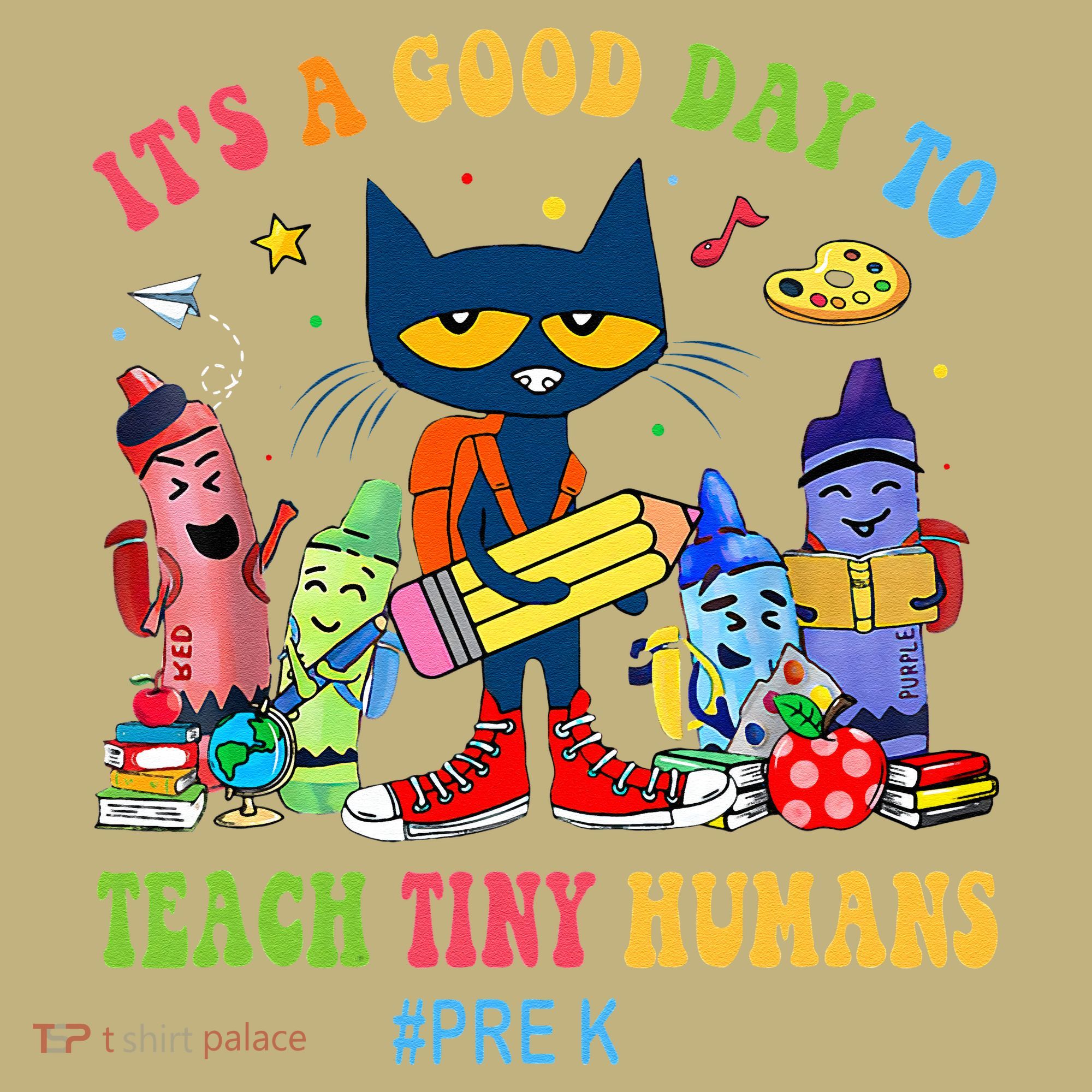 It's A Good Day To Teach Tiny Humans PreK Cat Teacher Lover T-Shirt